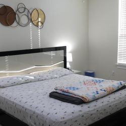 Complete Bedroom Set – Bed Frame, Chest, Dressing Table, Mattress & 2 Lamps – Excellent Condition