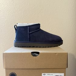 UGG Classic Ultra Mini Boots Eve Blue Suede Women’s Size 8