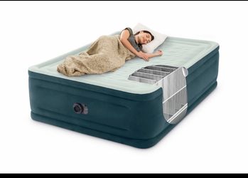 Intex Dura-Beam 24'' Pillowtop Air Mattress with Built-in Pump, Queen