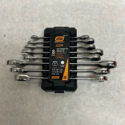 Gear Wrench 90 T SAE combination, ratchet, and wrench set eight piece