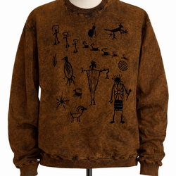 Vintage Sweatshirt Coldwater Creek Size 2X Black Orange Aztec Print Top