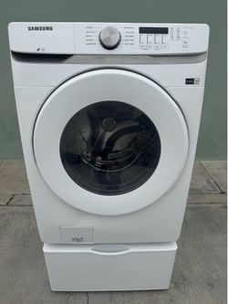 Samsung washing machine with storage pedestal