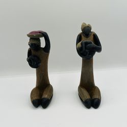 Vintage hand carved African Shona serpentine stone sculptures 