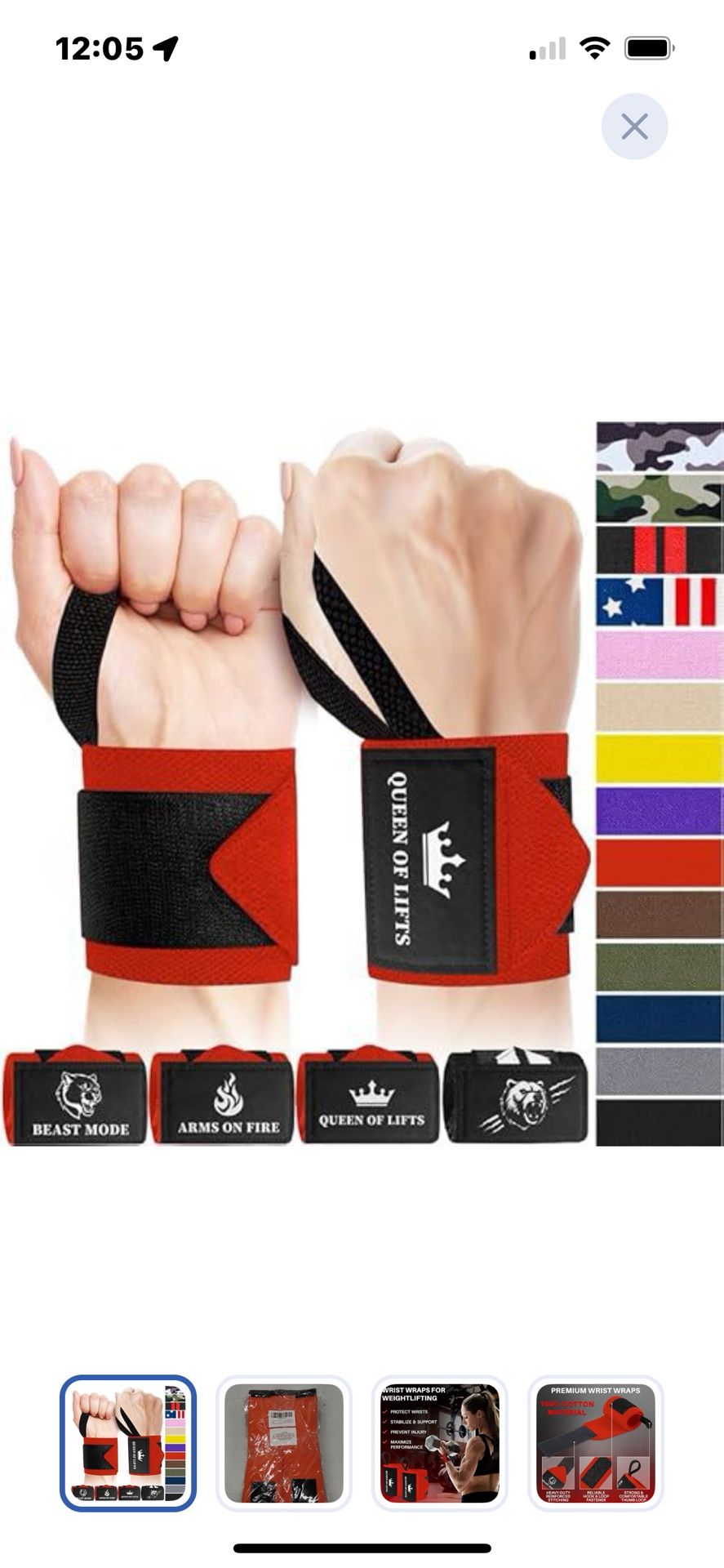 “New”(5)Heavy Duty Weightlifting Wrist Support Wraps(powerlifting,strength Training,body Building)Pack Of 5