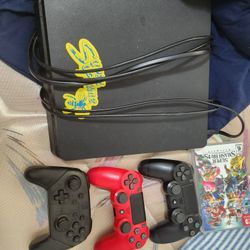 Ps4 Console And Ps4 Controllers. Nintendo Switch Pro Controller 