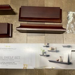 Threshold Floating Shelf Set (4 Qty.) Polished Espresso 