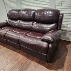 Real Leather Reclining Couch