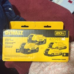 Dewalt 4pk 20v 2.0amp Battery