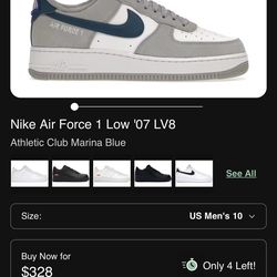 Nike air force 1 '07 lv8 lt smoke grey/marina/white goat