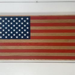 Hand Made Wood American Flag 
