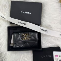 Chanel Card Holder- Black & Gold 