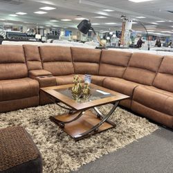 Brown Microfiber L- Shaped Power Recliner Sectional Couch For Sale ( Brand New Furniture) We Deliver 