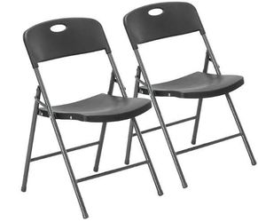 Leather Padded Folding Chairs, 2 Pack