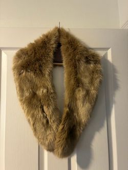Light Brown Faux Fur Collar Wrap Scarf Zara