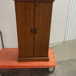 VINTAGE 80’s VHS STORAGE CABINET WITH MAGNETIC DOORS 
