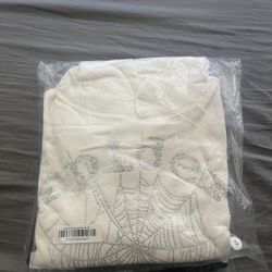 White Rhinestone Spider Hoodie
