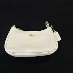 coach teri mini bag white gold 