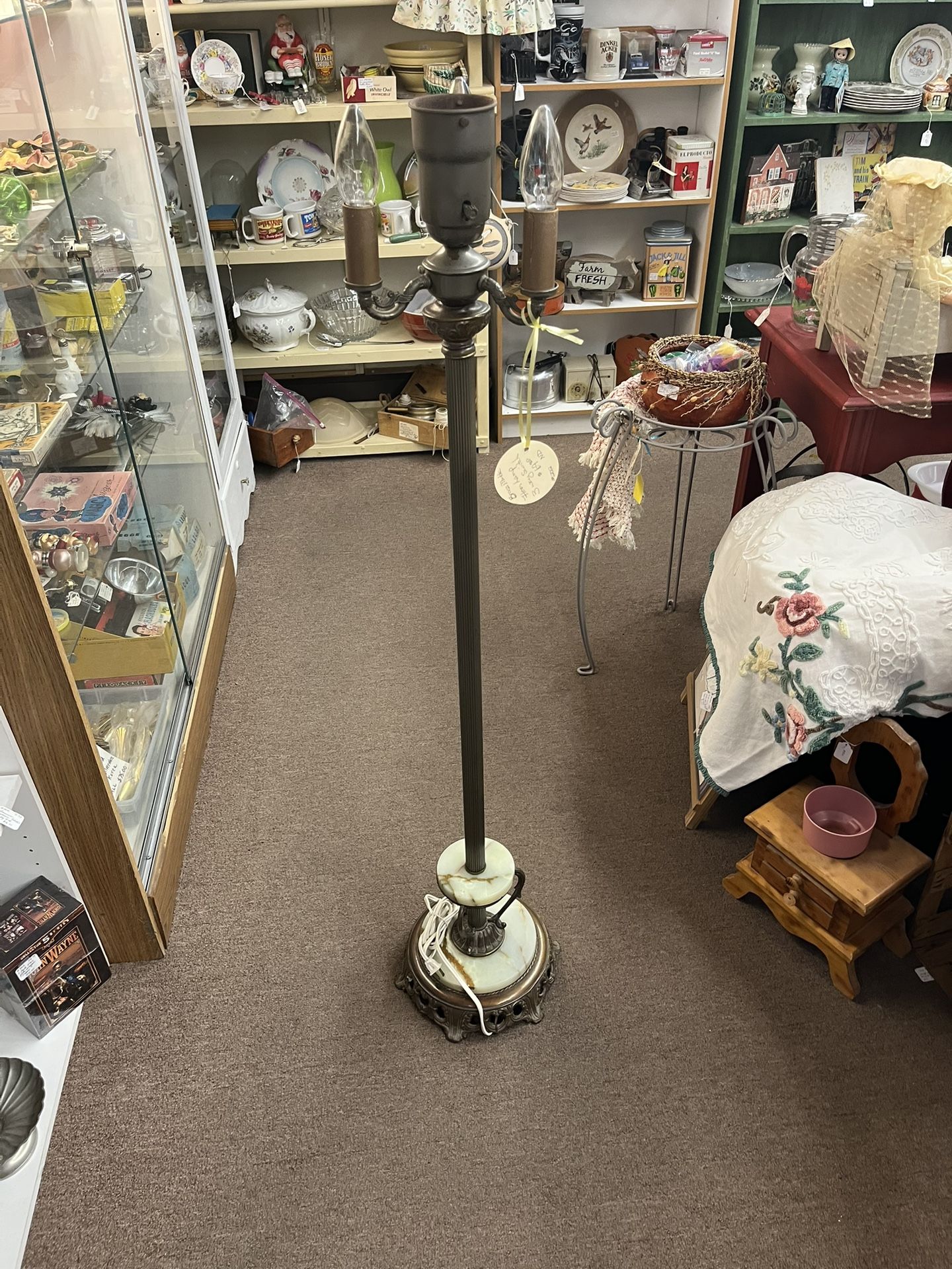 Brass Marble Antique Floor Lamp