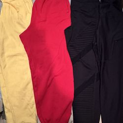 6 Pairs Size Large Women’s Pants Sweatpants Leggings Wide Leg Paper bag Style 