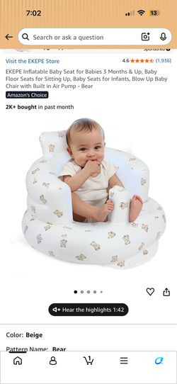 New Inflatable Bear Baby Chair