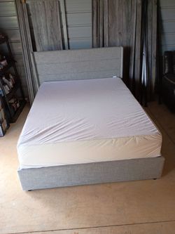 Allewie Lift Up Storage Upholstered Queen size bedframe with 12" Memory foam mattress (Free Delivery if Needed)