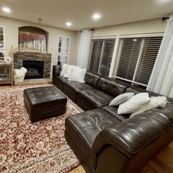 Leather Sectional Brown Couches