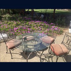 Iron table with chairs