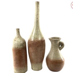(3) Bed, Bath & Beyond Pottery Vases & Pitcher
