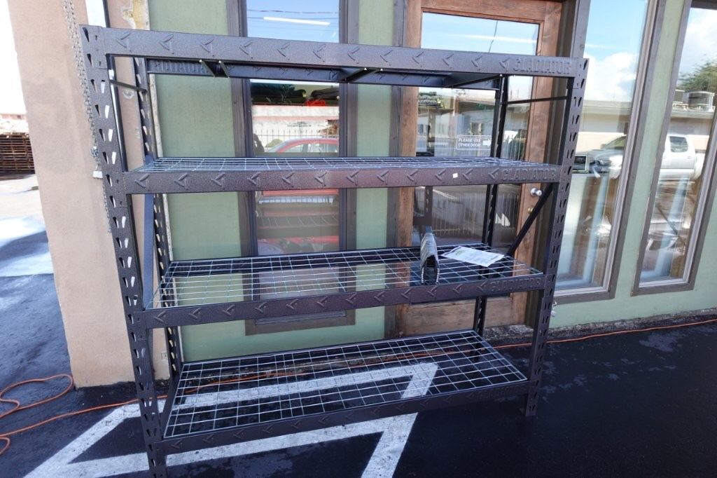 Gladiator 77″ Wide Heavy-Duty Rack with Four 24″ Deep Shelves