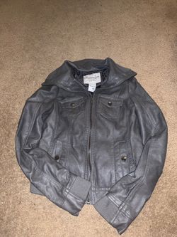GRAY faux leather jacket American Rag size XS