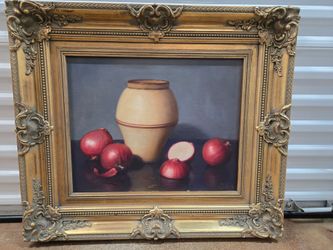 Framed art print. Canvas size: 16 x 20 inch. Framed size: 26,5 x 22 inch. Signed by the artist.
