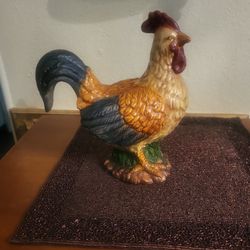 Colorful ROOSTER STATUE, 9" Tall