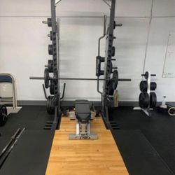 Cybex Olympic Commercial Squat Rack With Platform & Adjustable Weight Bench- Nautilus, Flex, Precor, Icarian, Hammer Strength, Life Fitness