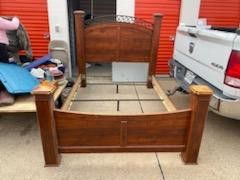 FREE DELIVERY < ANTIQUE QUEEN BEDFRAME 