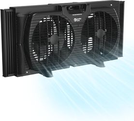 COMFORT ZONE Reversible Twin Window Fan with 3-Speeds