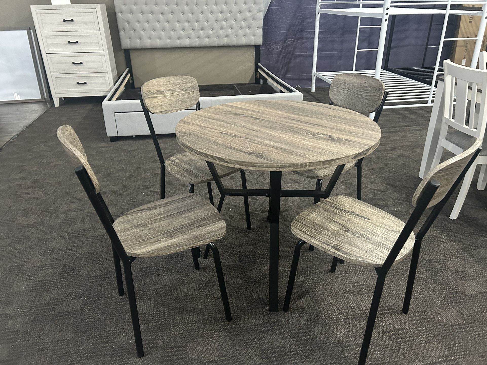 Rustic Brown Dining Table Set