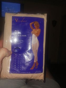 Women's Zippered Full-Body Girdle in tan- 3XL