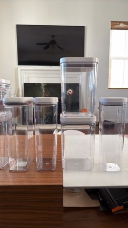 Oxo pop 10 pieces plastic airtight food storage containers white