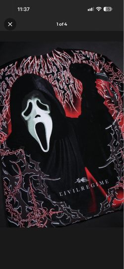 Civil Regime Scream Ghostface Your Demise Classic Oversized Tee in Vintage Black