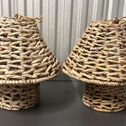 Outdoor Wicker Faux Candle Lamp Covers