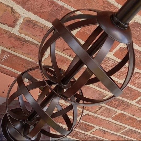 2 Bronze Double Orb Table Lamp Base