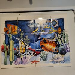 Ocean Reef Fish Scene Ceramic Tile Mural