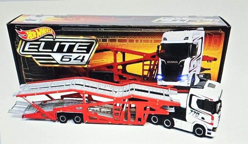 ホットウィール RLCエリート64 スカニア 770S カーキャリアー ミニカー