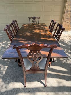 Solid wood - Dinings table set - 6 chairs