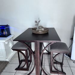 Collapsible Table And 2 Stools 