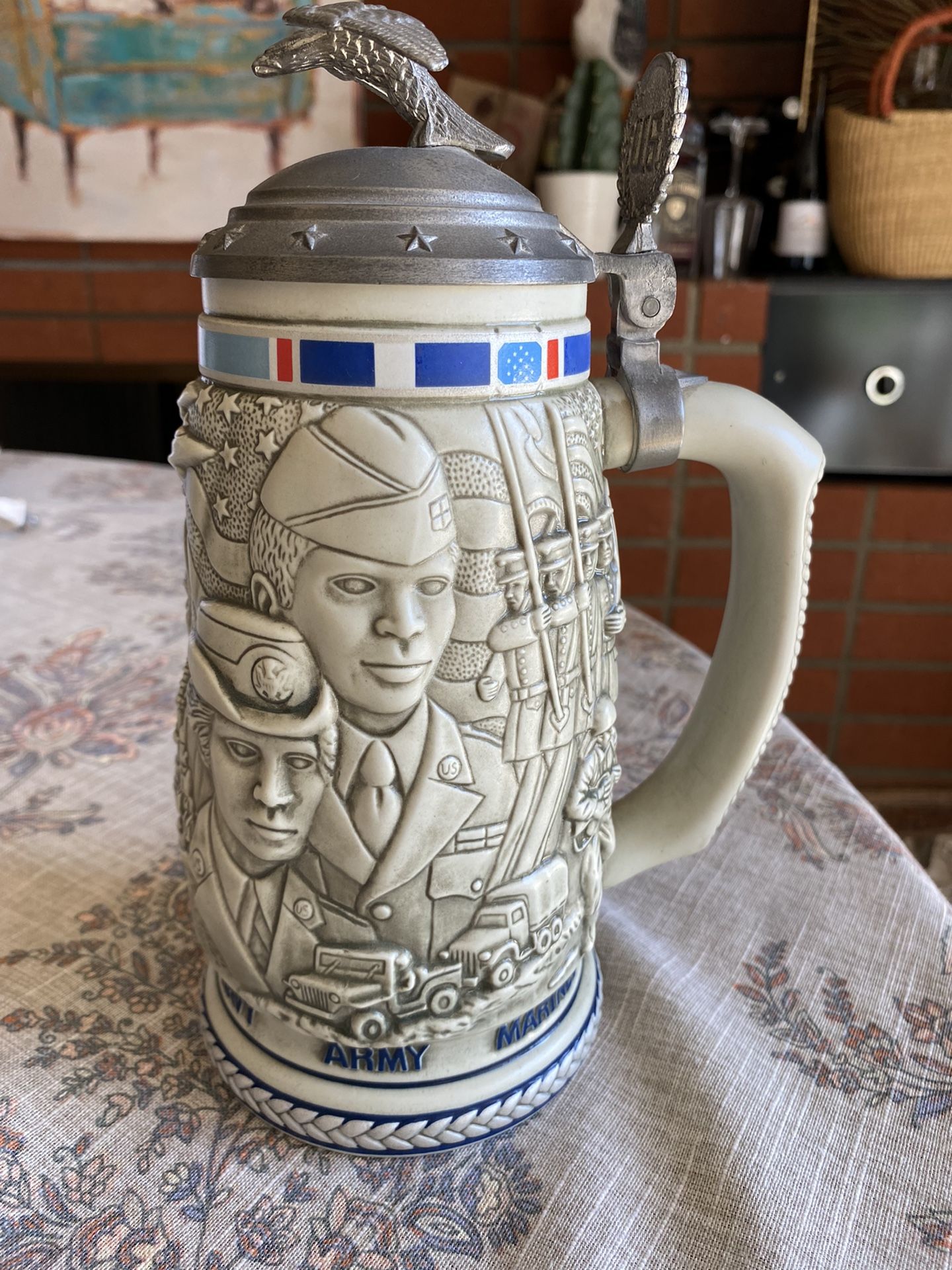 Vintage 1990 Avon Tribute To The American Armed Forces Stein