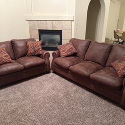 Brown Microsuede Couch