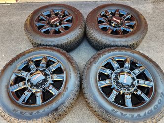 20" gmc sierra gloss black factory wheels and tires new