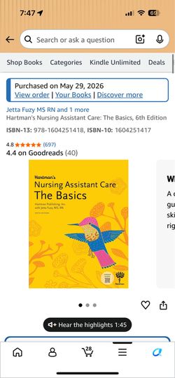 Hartman’s Nursing Assistant book