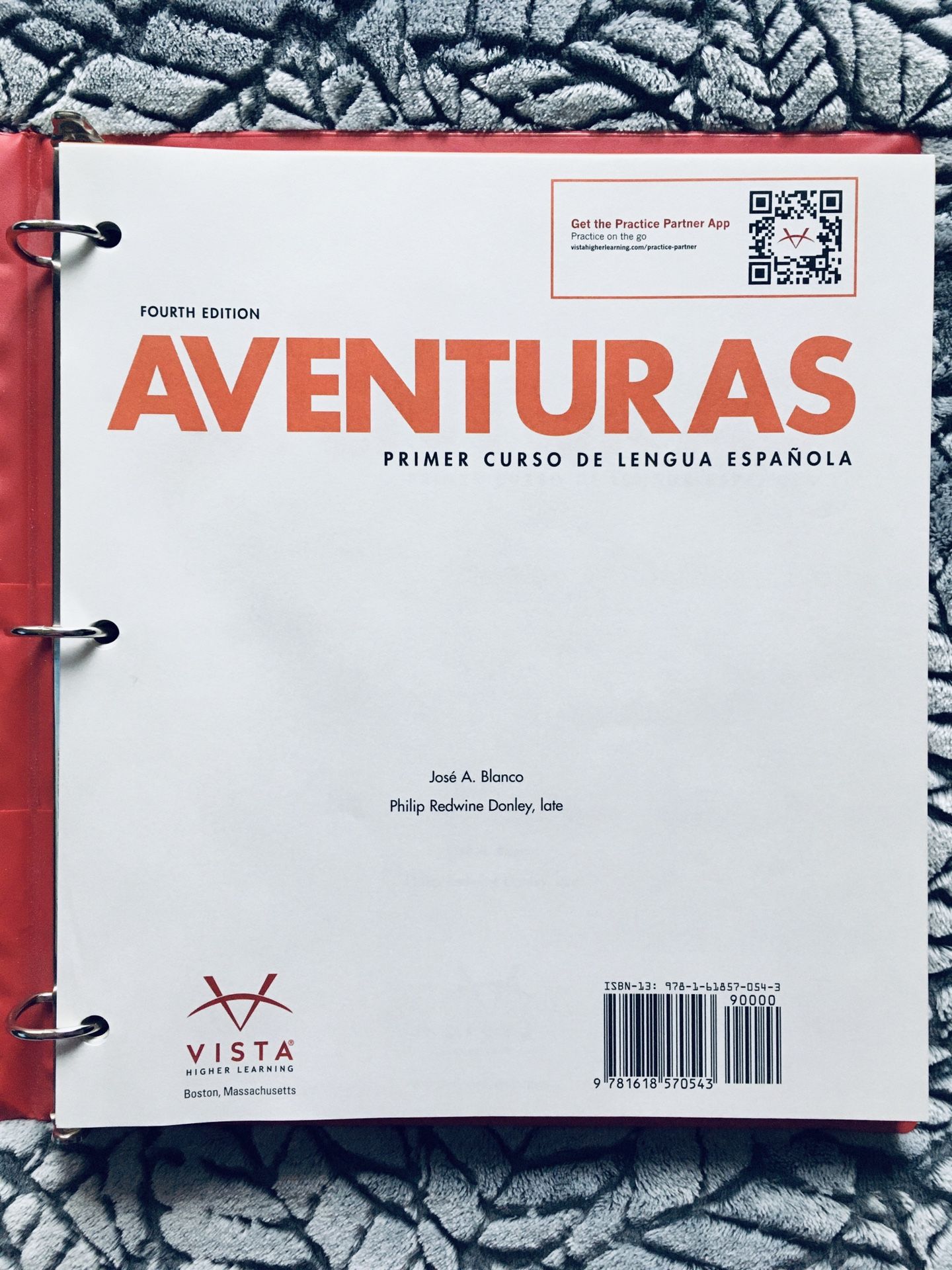 Aventuras 4th Edition Spanish Textbook and Barron’s Pocket Dictionary